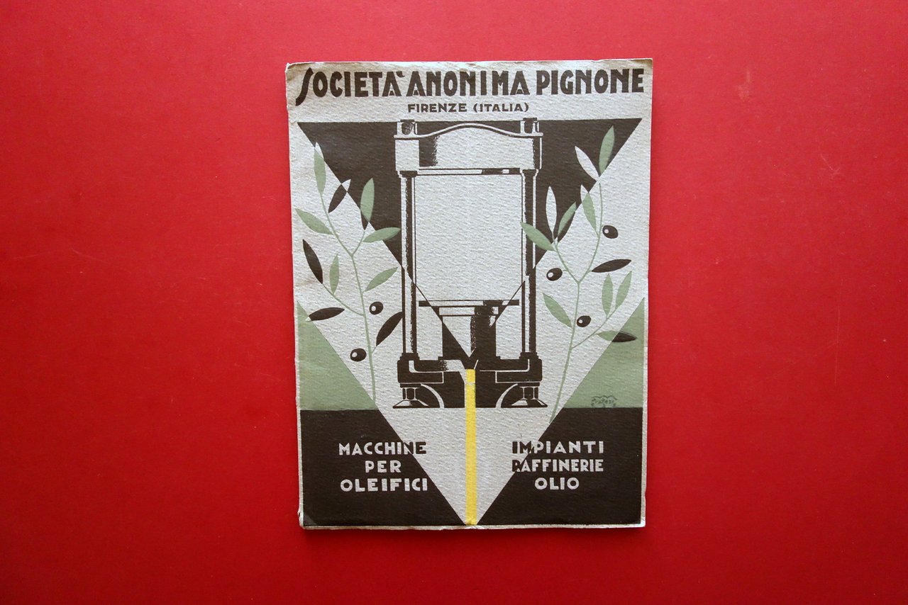 Catalogo Pignone Firenze Macchine per Oleifici Raffinerie Olio 1930 Grafica