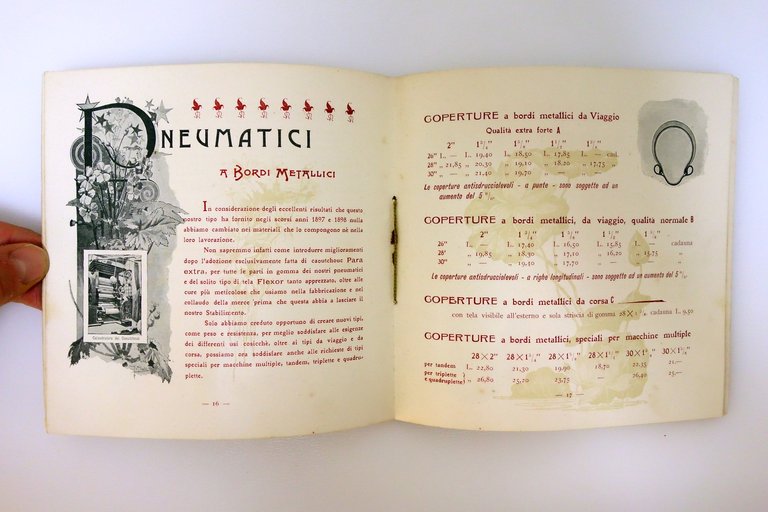 Catalogo Pirelli Pneumatici Accessori per Velocipedi e Automobili 1899 Raro