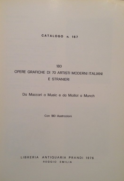Catalogo Prandi n. 167 Opere Grafiche Artisti Moderni Maccari Music …