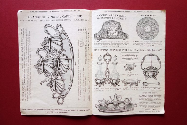Catalogo Premiata casa dell'Argenteria Boggiali Milano 1932 Posate Servizi