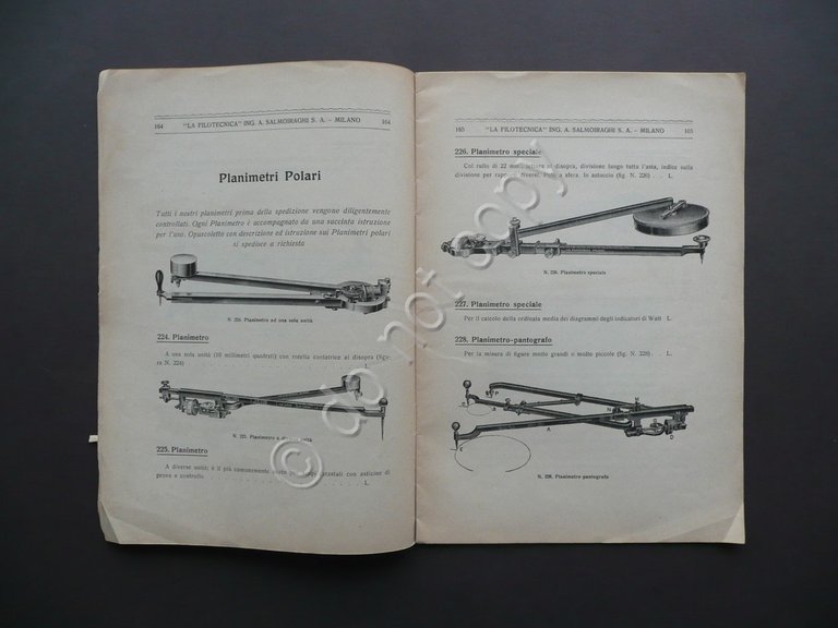 Catalogo Salmoiraghi Milano Planimetri Pantografi Tavoli per Disegno Tecnigrafi