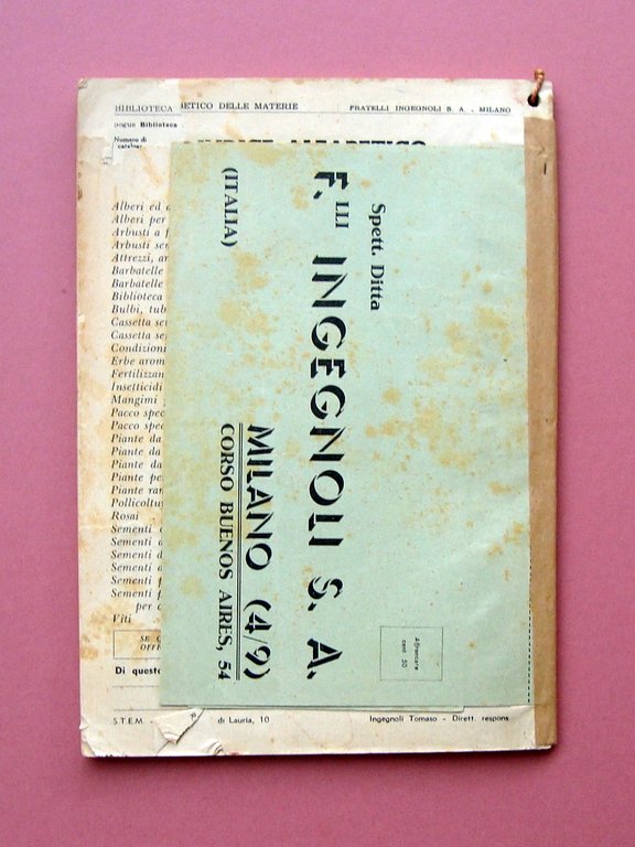 Catalogo Semestrale 1 Gennaio 1940 Fratelli Ingegnoli S.A Milano Sementi … | Immagine Gallery 2