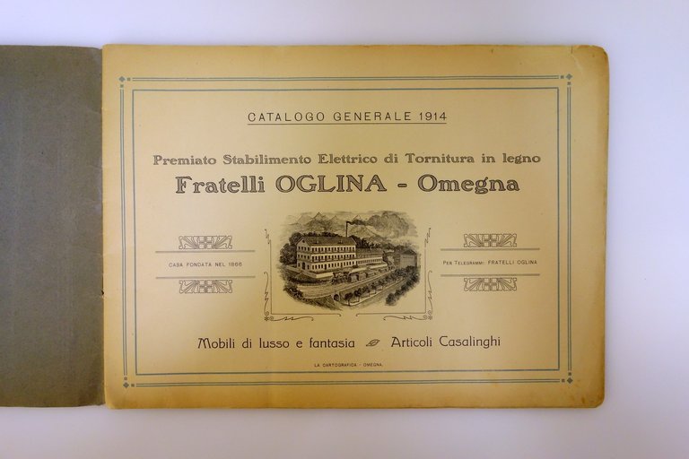 Catalogo Stabilimento Elettrico Tornitura in Legno F.lli Oglina Omegna 1914