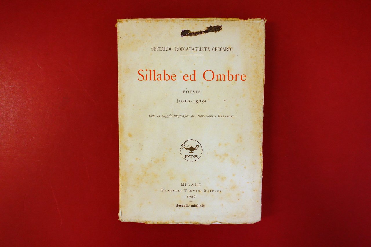 Ceccardo Roccatagliata Ceccardi Sillabe ed Ombre Treves Milano 1925 Prima … | Immagine principale