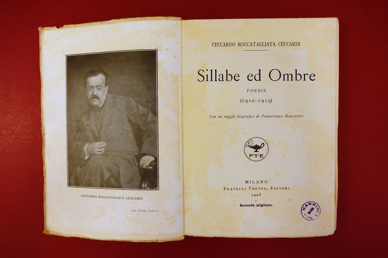 Ceccardo Roccatagliata Ceccardi Sillabe ed Ombre Treves Milano 1925 Prima … | Immagine Gallery 4