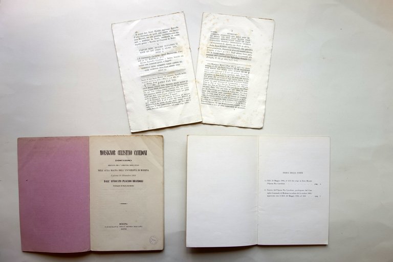 Celestino Cavedoni 3 Opuscoli Discorso Brandoli Opera Pia Iscrizione S. …