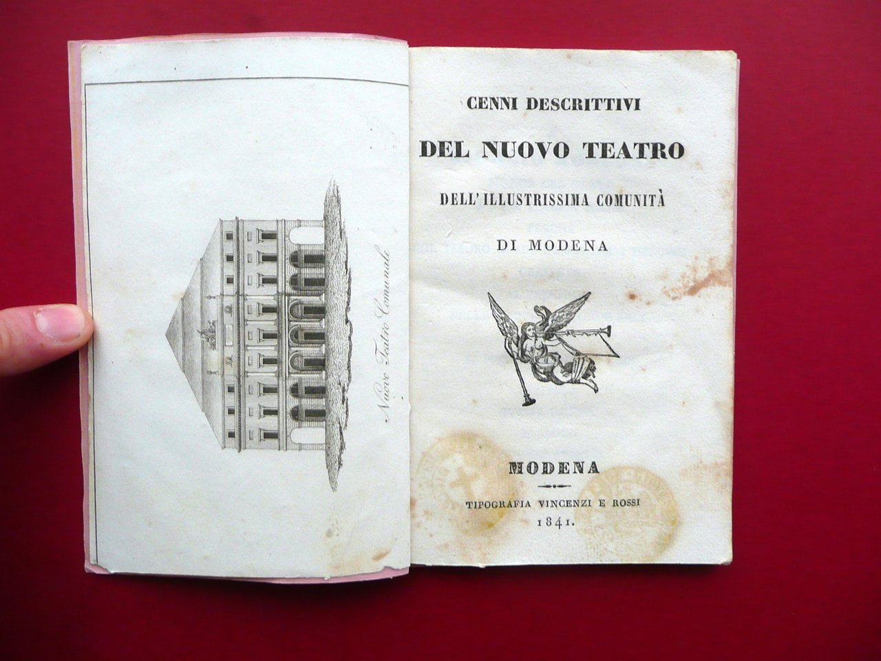 Cenni Descrittivi del Nuovo Teatro Illustrissima Comunit‡ di Modena Rossi …