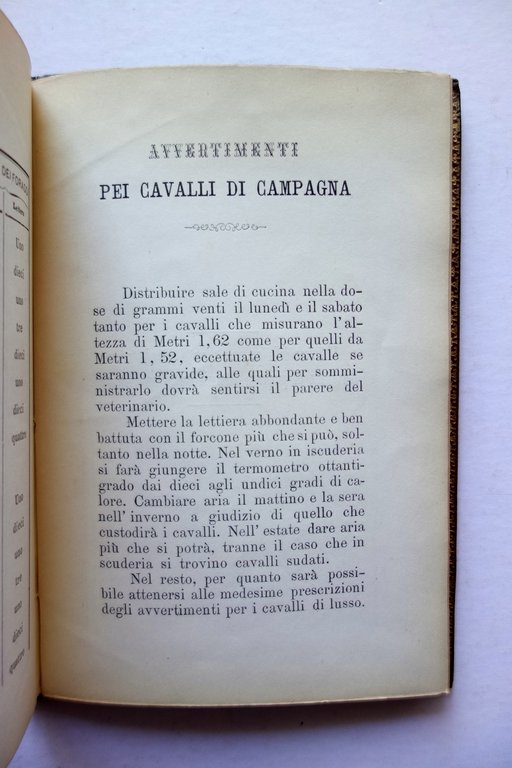 Cenni per Custodire Cavalli di Lusso e di Campagna Ricotti …