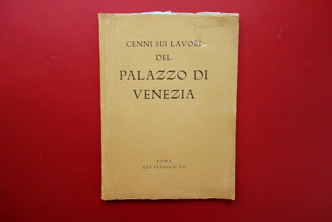 Cenni sui Lavori del Palazzo di Venezia Federico Hermanin 1929 … | Immagine principale