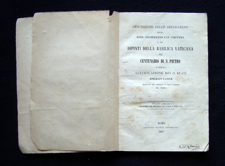 Centenario San Pietro dipinti Basilica Santificazione 25 beati 1867 Roma