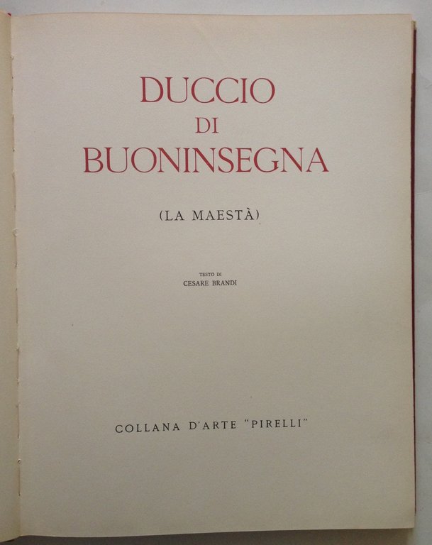 Cesare Brandi Duccio di Buoninsegna Collana d'Arte Pirelli Milano 1953 | Immagine Gallery 4