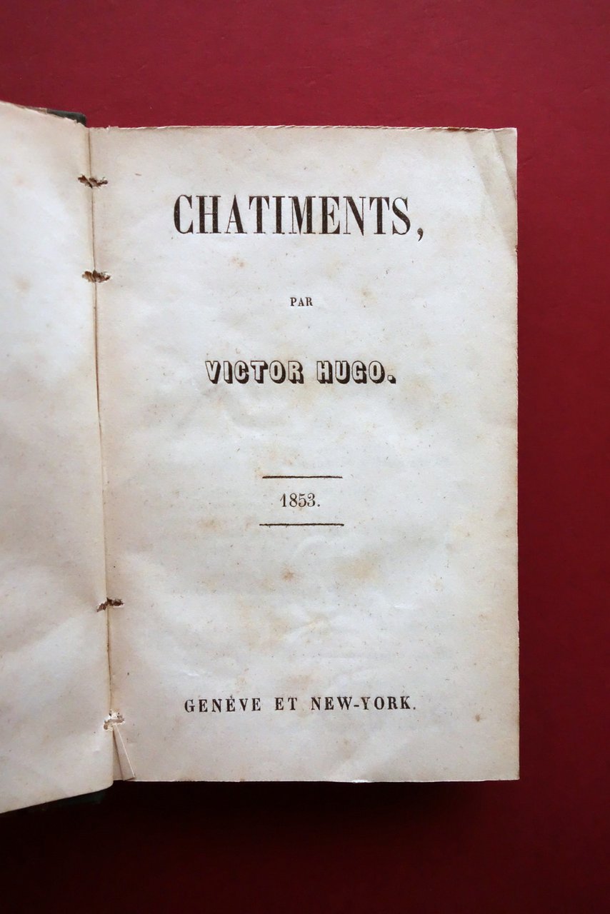 Chatiments par Victor Hugo Geneve New York 1853 1° Edizione | Immagine principale