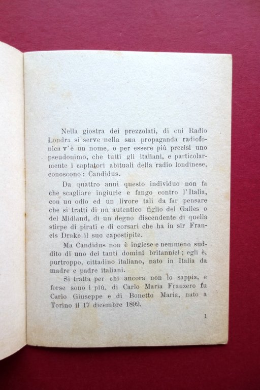 Chi Ë Candidus Carlo Maria Franzero Radio Londra 1944 RSI … | Immagine Gallery 2