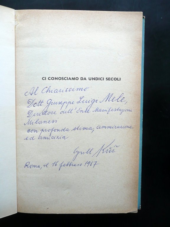 Ci Conosciamo da Undici Secoli Cyrill Kriz Orbis Praga 1966 …