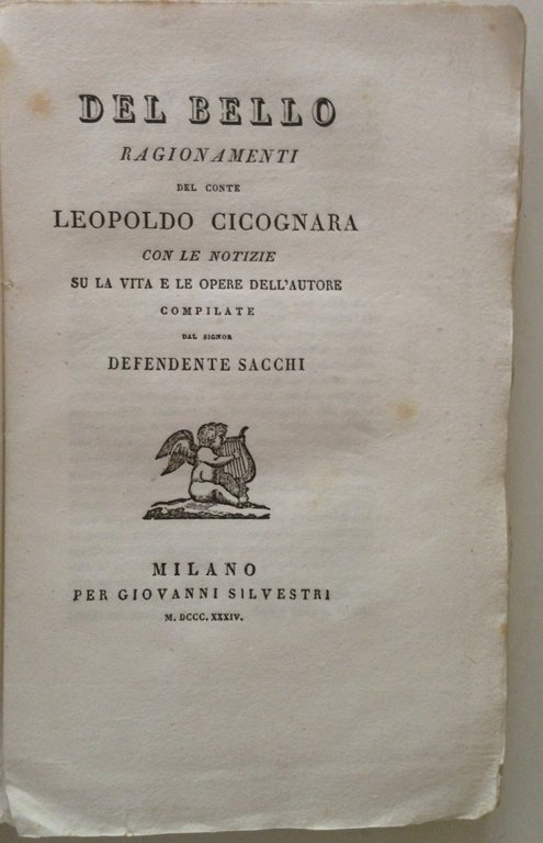 CICOGNARA DEL BELLO RAGIONAMENTI CON LE NOTIZIE SU LA VITA … | Immagine Gallery 3