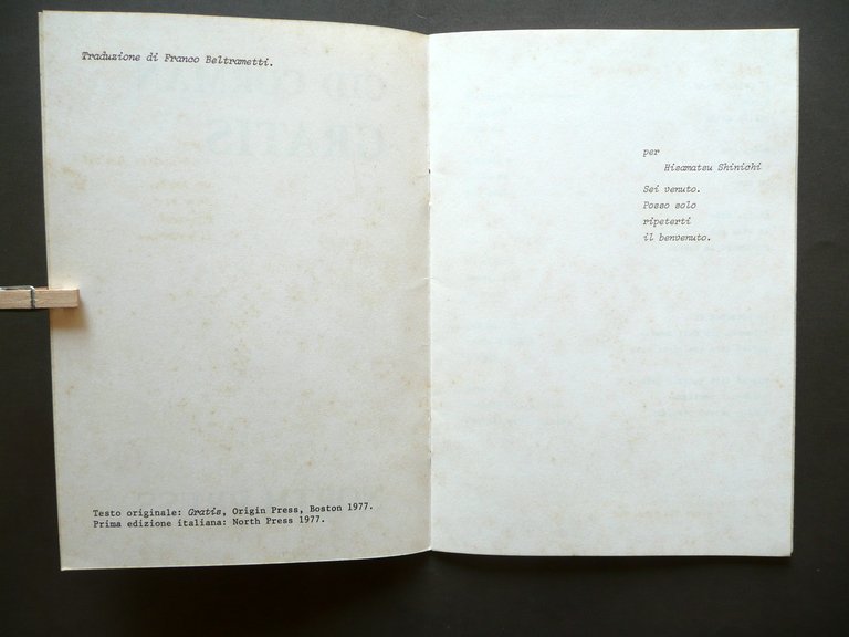 Cid Corman Gratis Traduzione di Franco Beltrametti North Press 1977 …
