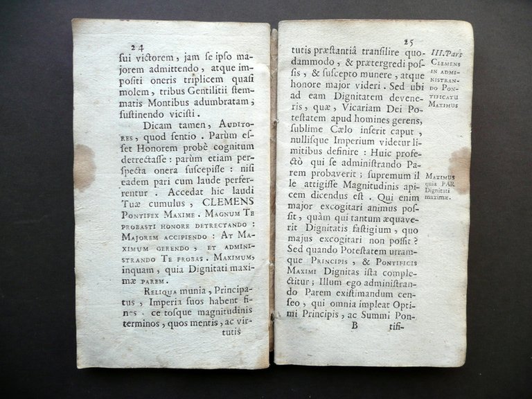 Clementi XI Pontifici Maximo Oratio Panegyrica Chiaberge BernabÚ Roma 1703