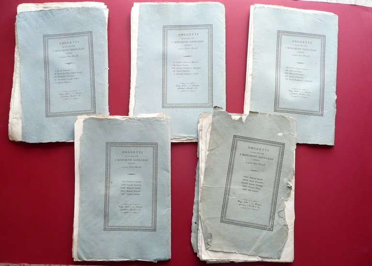 Collezione 100 Monumenti Sepolcrali Cimitero di Bologna Fascicoli I II …