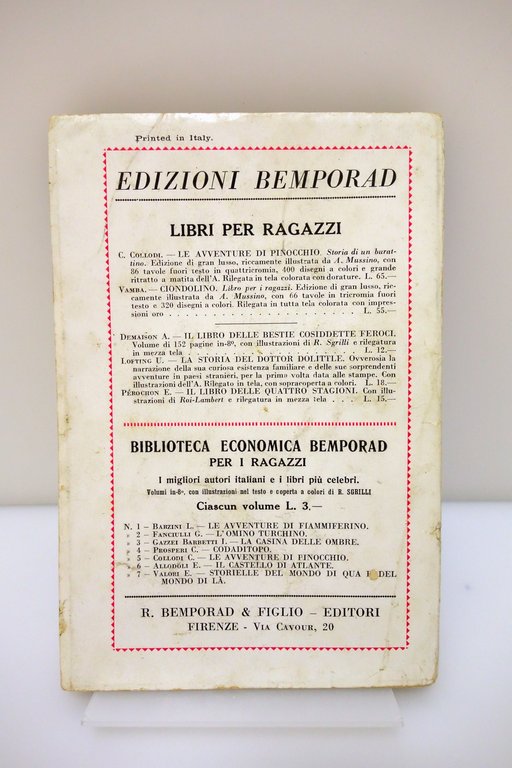 Collodi Le Avventure di Pinocchio Illustrazioni di Mussino Bemporad 1931