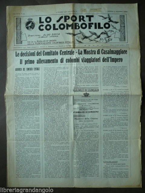 Colombi Sport Colombofilo 1938 Colombofilia Colombi Viaggiatori Casalmaggiore