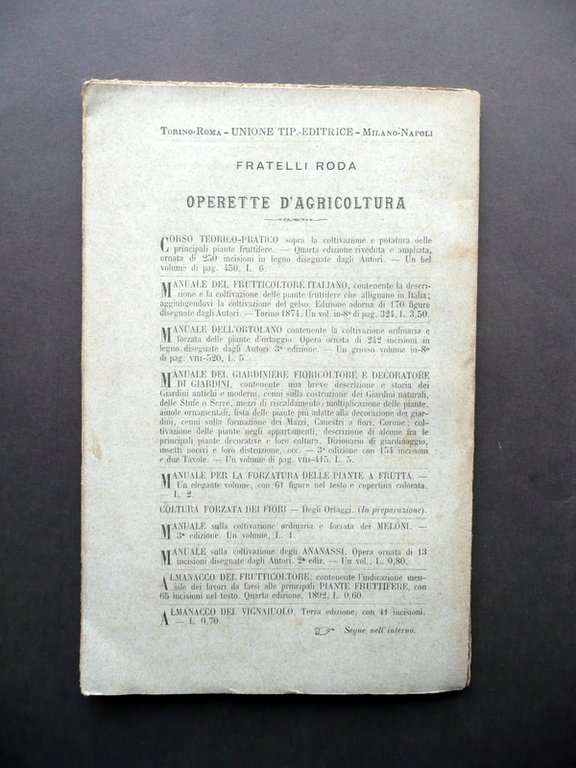 Coltivazione Naturale e Forzata degli Sparagi Fratelli Roda UTET Torino …