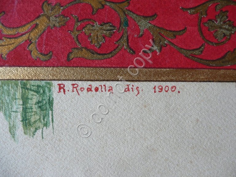 Comizio Agrario Mantova Mostra Agricola ed Industriale Acquarello R.Rodolla 1900