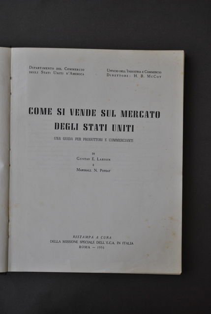 Commercio Produzione Come si Vende Mercato Stati Uniti Larson Poteat …