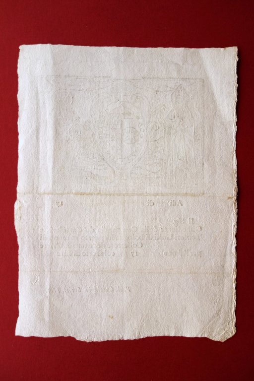 Compagnia de'Cartolari e Tentori Uniti Bologna Ricevuta Privata Xilografia 1763