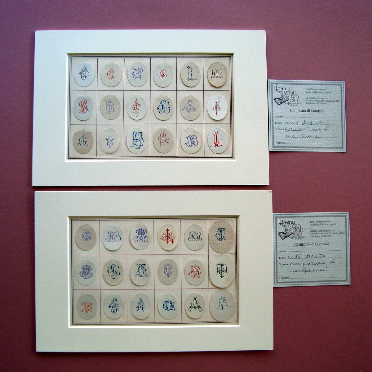 Composizione di Monogrammi met‡ '800 2 Tavole | Immagine principale