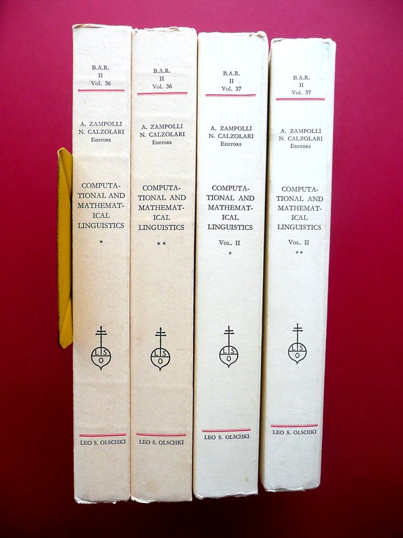 Computational and Mathematical Linguistics Olschki 1977 2 Volumi 4 Tomi …