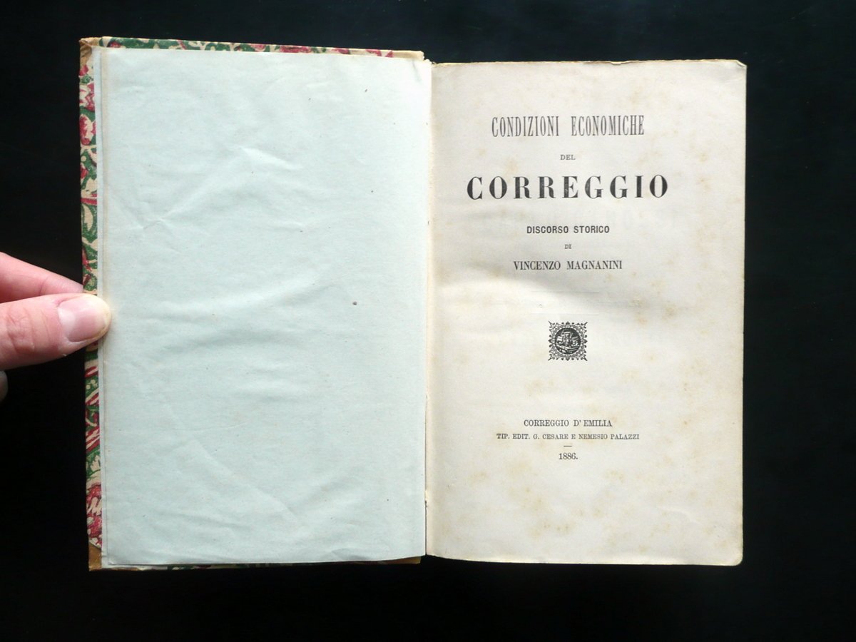 Condizioni Economiche del Correggio Vincenzo Magnanini Palazzi 1886 | Immagine principale