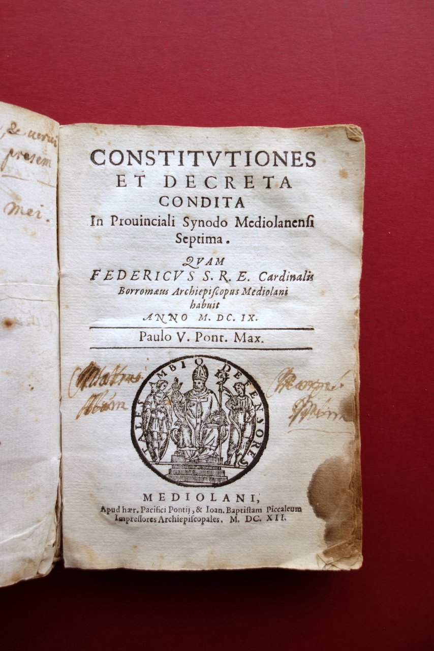 Constitutiones et Decreta Condita in Provinciali Sinodo Mediolanensis 1612