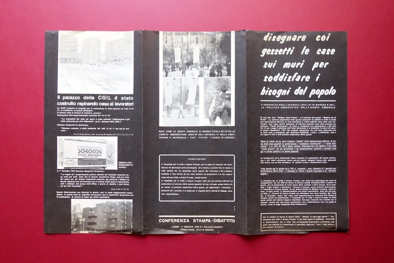 Contestazione Modena Abuso Edilizio Urbanistica Anni '70 CGIL Direzionale 70