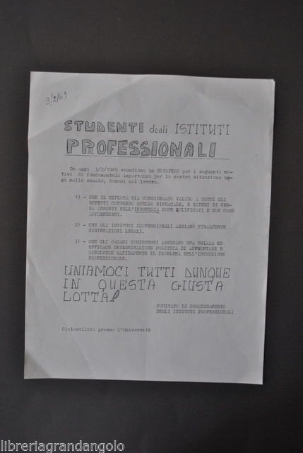 Contestazione Studentesca Sciopero Istituti Professionali Universit‡ Modena 1969 | Immagine principale