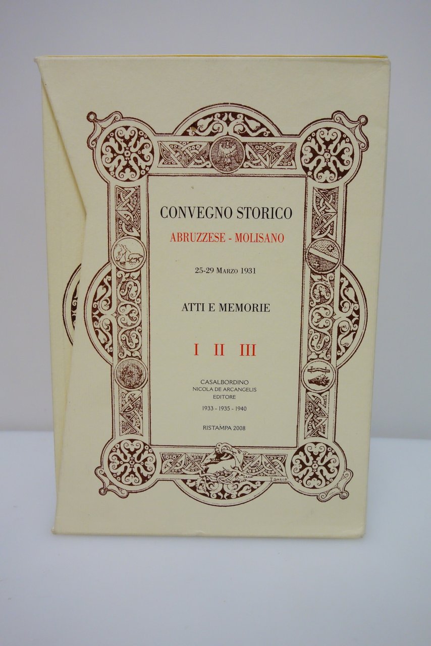 CONVEGNO STORICO ABRUZZESE MOLISANO 1931 3 VOLL RIST. 2008 OTTIMO … | Immagine principale