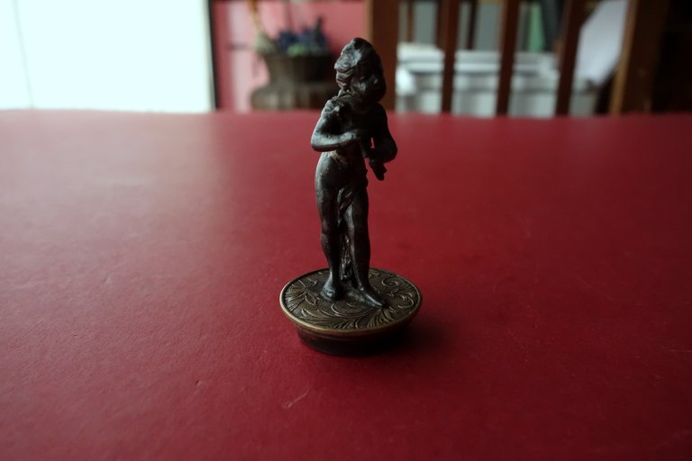 Copritappo in Metallo Argento? Cupido Amorino Scultura Anni '40 Originale