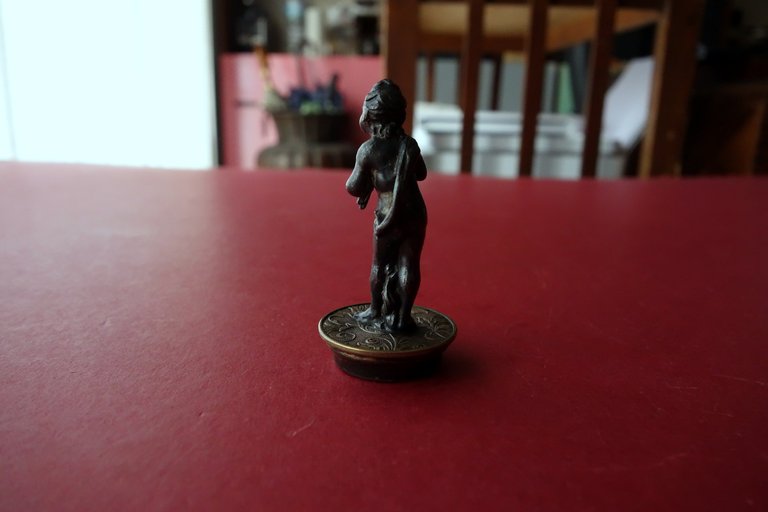 Copritappo in Metallo Argento? Cupido Amorino Scultura Anni '40 Originale