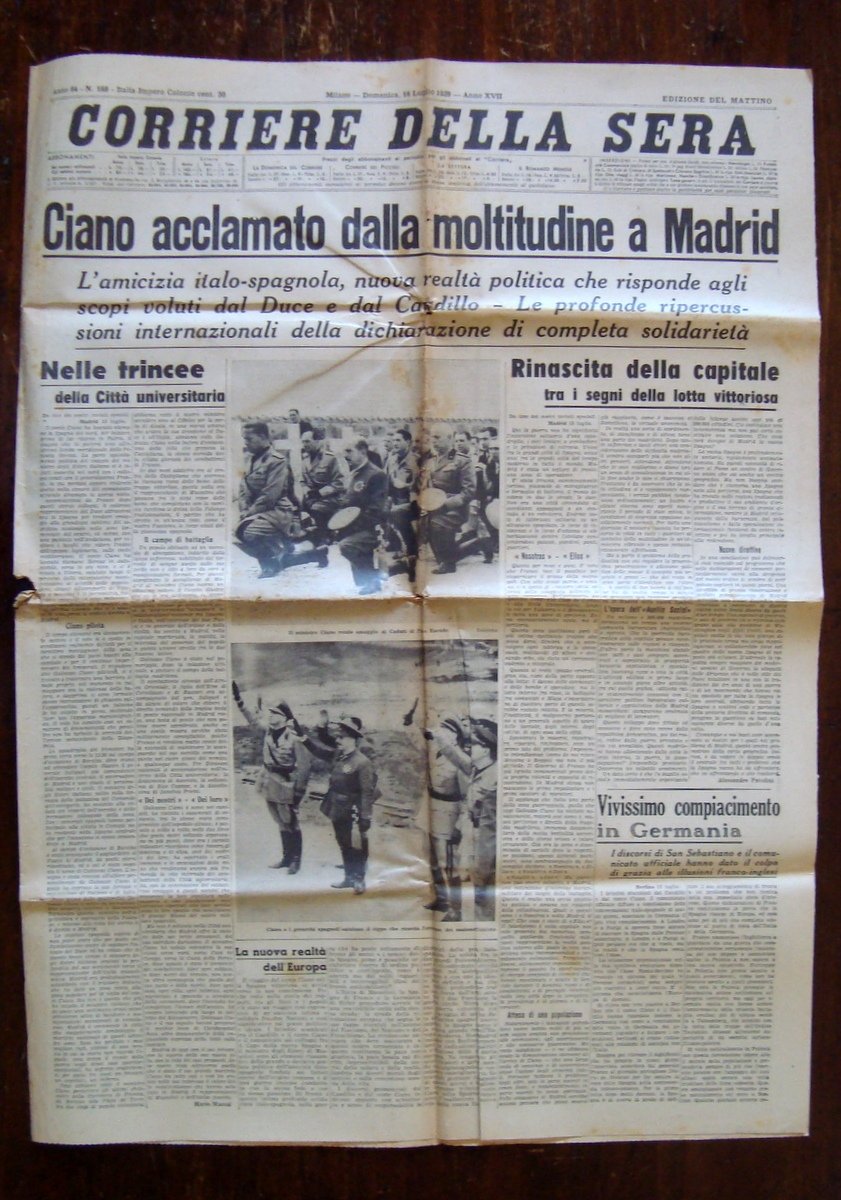 Corriere della Sera Anno 64 n 168 16 Luglio 1939 …