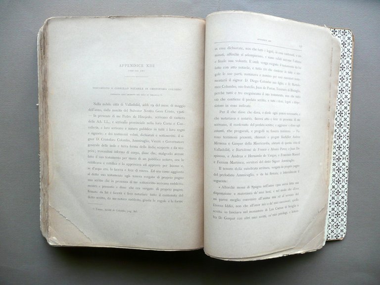 Cristoforo Colombo Osservazioni Critiche Lazzaroni Treves 1892 2 Voll. Autografo