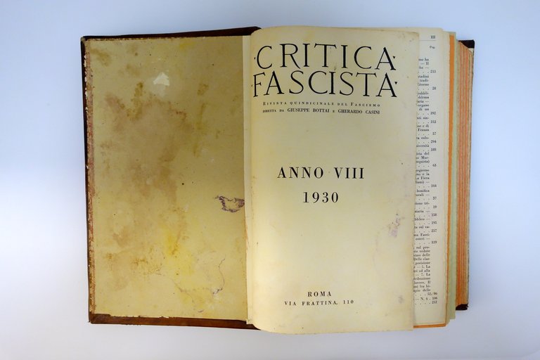Critica Fascista Anno VIII 1930 24 Numeri Anno Completo Bottai …