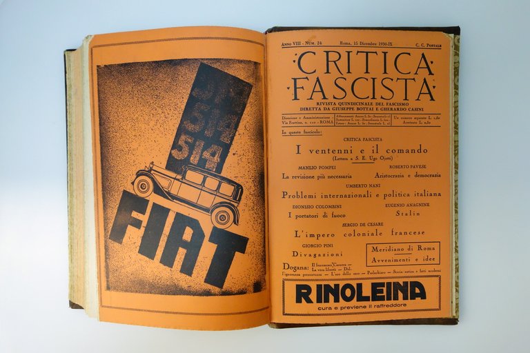Critica Fascista Anno VIII 1930 24 Numeri Anno Completo Bottai …
