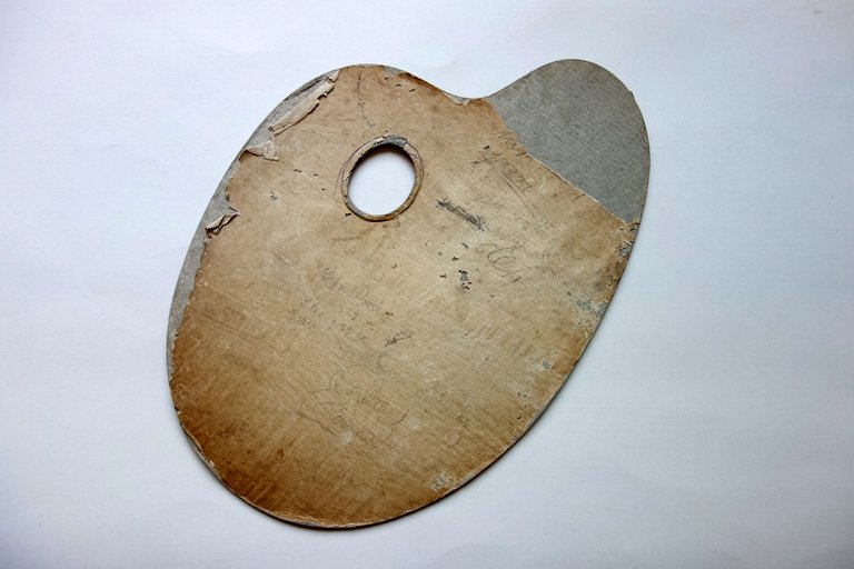 Cromolitografia su Cartone Tavolozza per Colori Pittura '800 Ottocento