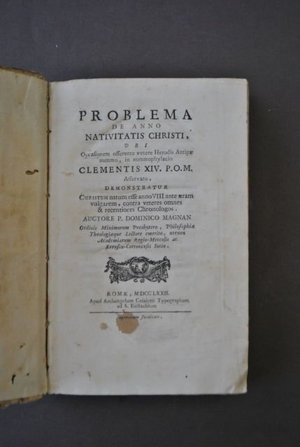 Cronologia Anno Nascita Cristo Problema Nativitatis Christi Magnan Roma 1772 | Immagine principale