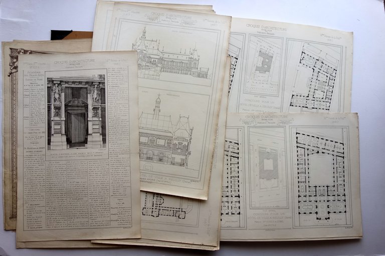 Croquis d'Architecture Intime Club 95 Tavole 1880-82 Architettura Non Completo