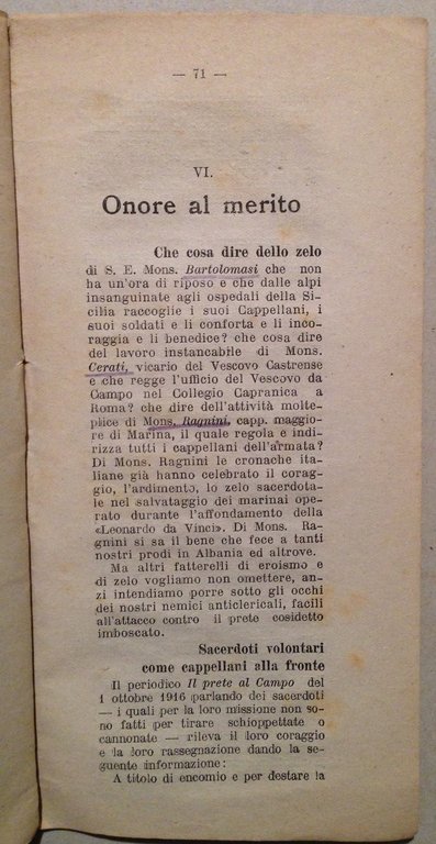Crotti L'Opera Patriotica del Clero Italiano Durante la Guerra Italo …