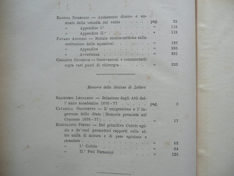 Cubito Egizio Memorie Regia Accademia Scienze Lettere Arti Modena Vol.XVIII …