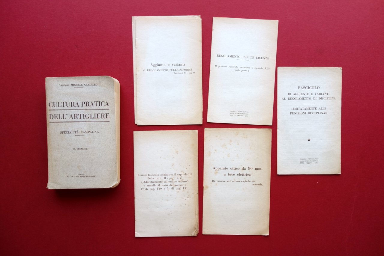 Cultura Pratica dell'Artigliere Specialit‡ campagna Buoni Fanciulli Verona