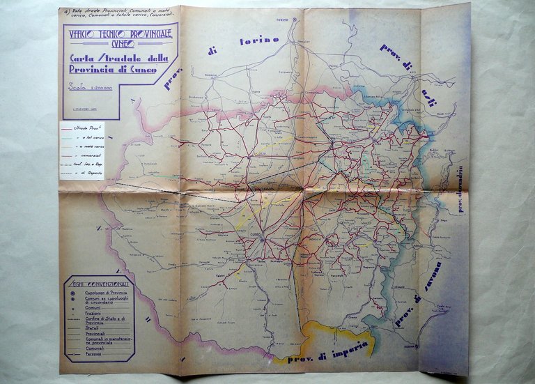 Cuneo Ufficio Tecnico Provinciale 2 Carte Stradali Relazioni Lavori 1939-47