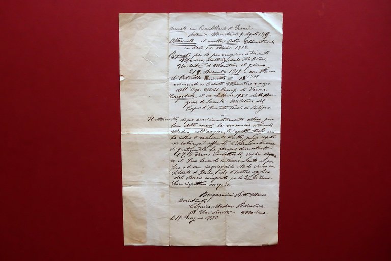 Curriculum Manoscritto Medico Militare San Felice sul Panaro Modena WW1 …