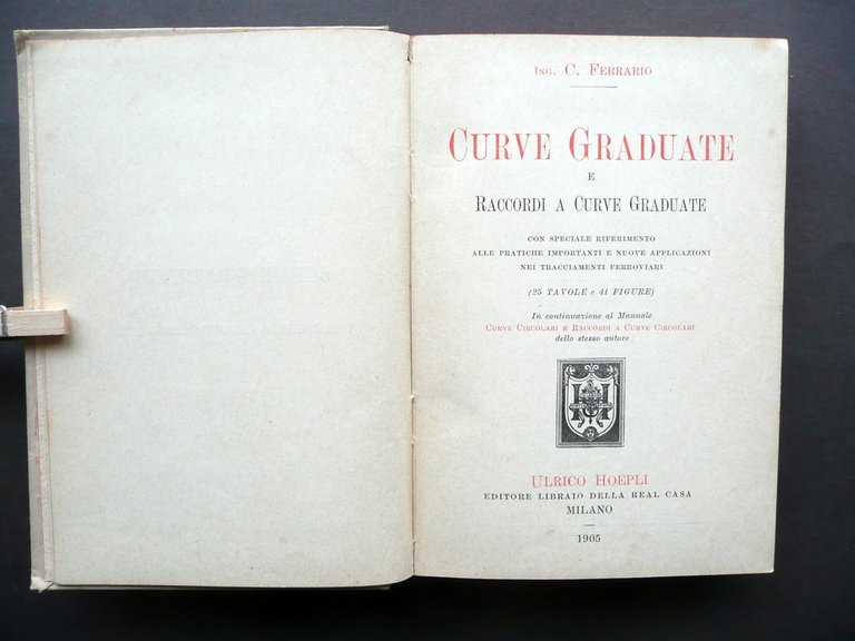 Curve Graduate e Raccordi C. Ferrario Hoepli Milano 1905 Prima … | Immagine Gallery 3